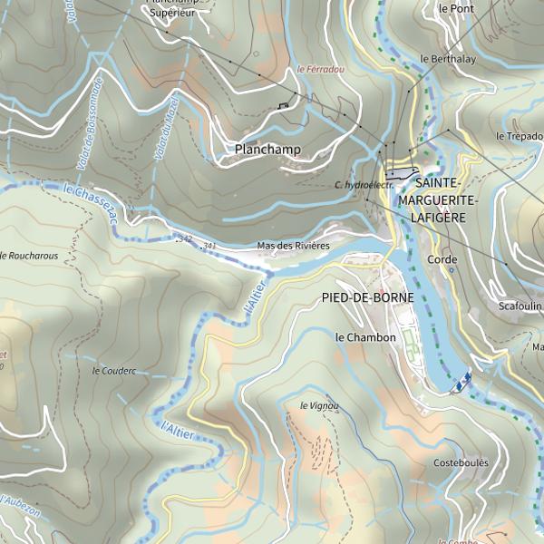 Plan cartographique de L'Altier