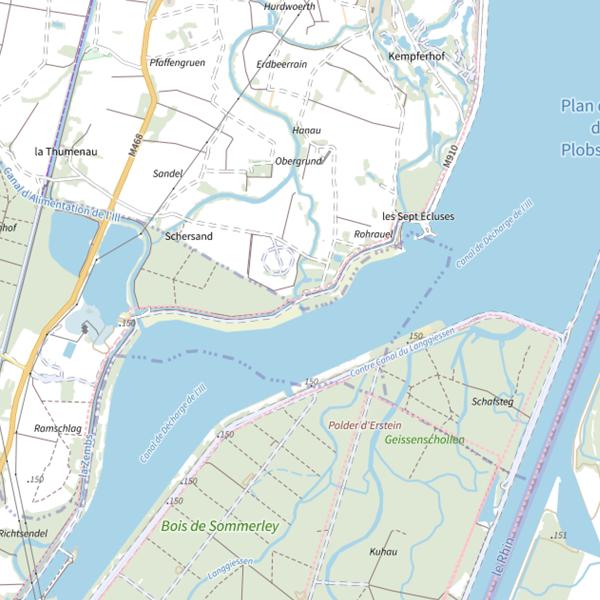 Plan cartographique de L'Altrhein