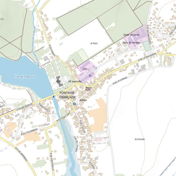 Plan cartographique de L'Amicale des Pêcheurs de Haute et Moyenne Vingeanne - Fontaine-Française
