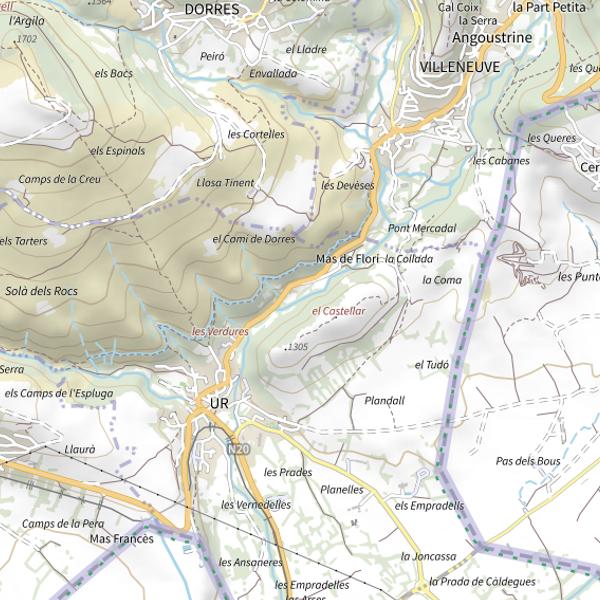 Plan cartographique de L’Angoustrine à Ur