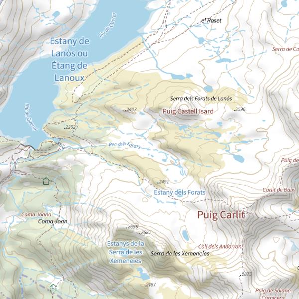 Plan cartographique de Lanoux aux Fourrats