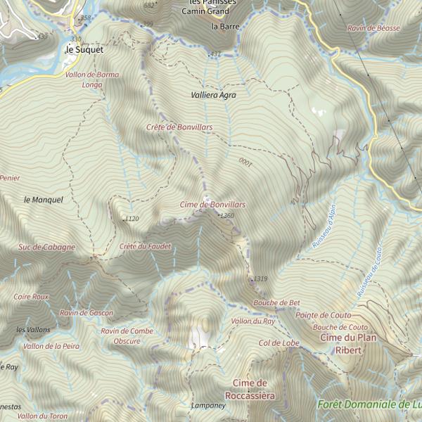 Plan cartographique de Lantosque