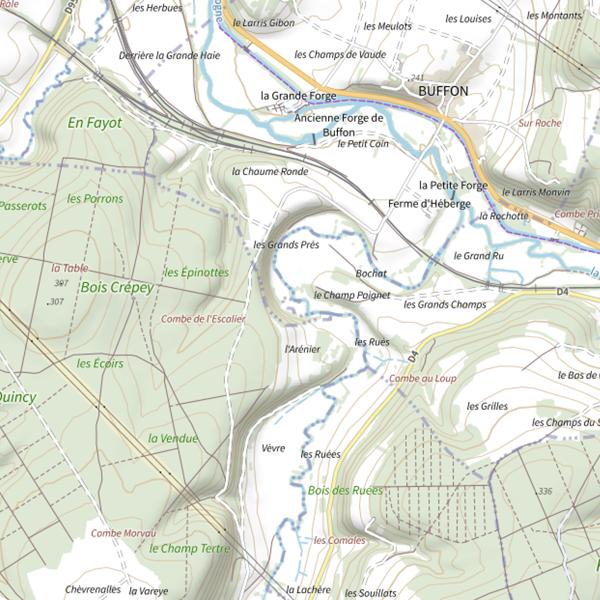 Plan cartographique de L'Armançon (Côte-d'Or)
