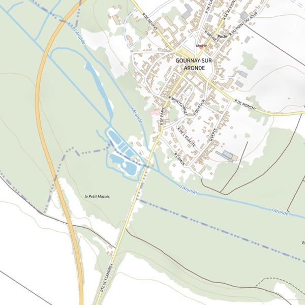Plan cartographique de L'Aronde