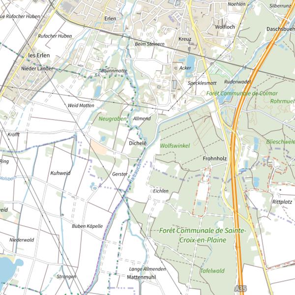 Plan cartographique de Lauch canalisée
