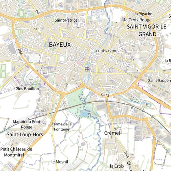 Plan cartographique de L'Aure à Bayeux