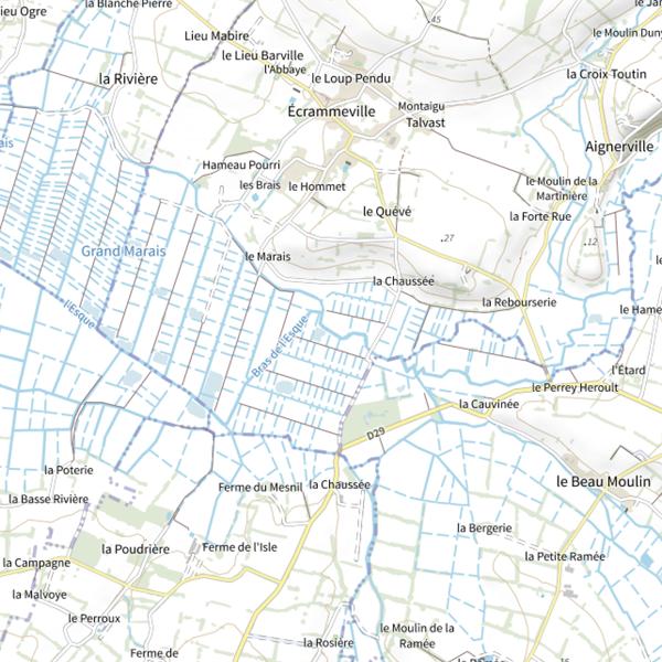 Plan cartographique de L'Aure Inférieure