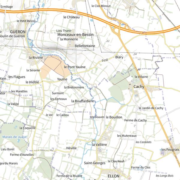 Plan cartographique de L'Aure Supérieure