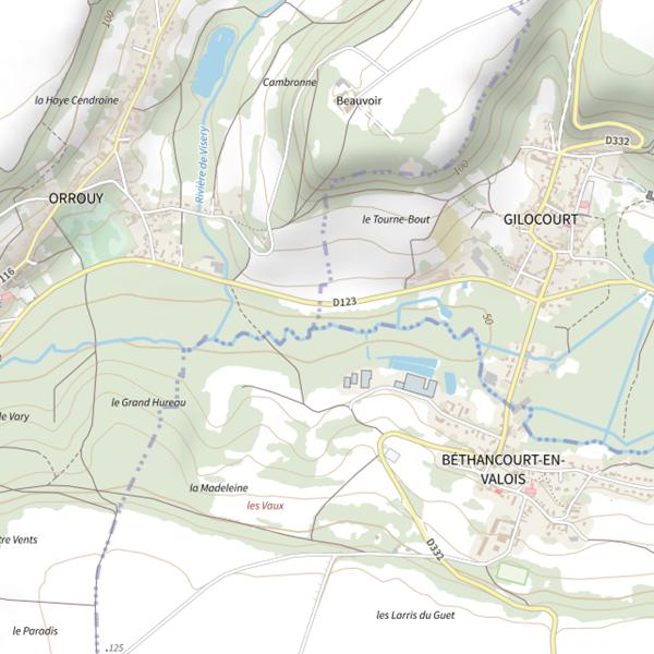 Plan cartographique de L'Automne Gilocourt - Orrouy