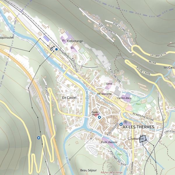Plan cartographique de Lauze à Ax