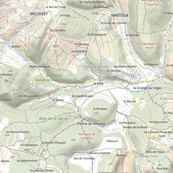 Plan cartographique de L'Avant D'heune