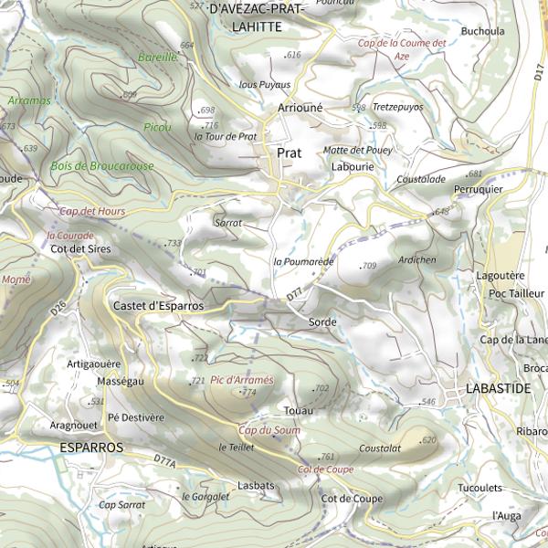 Plan cartographique de L'Avezaguet