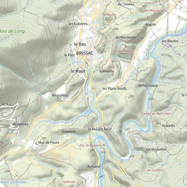 Plan cartographique de L'Avèze