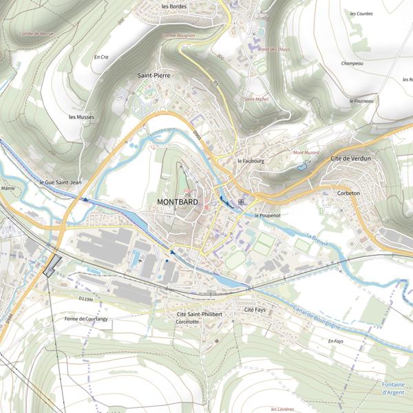 Plan cartographique de L'Azerotte - Montbard