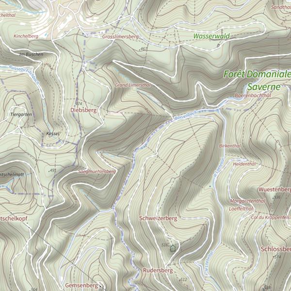 Plan cartographique de Le Baerenbach