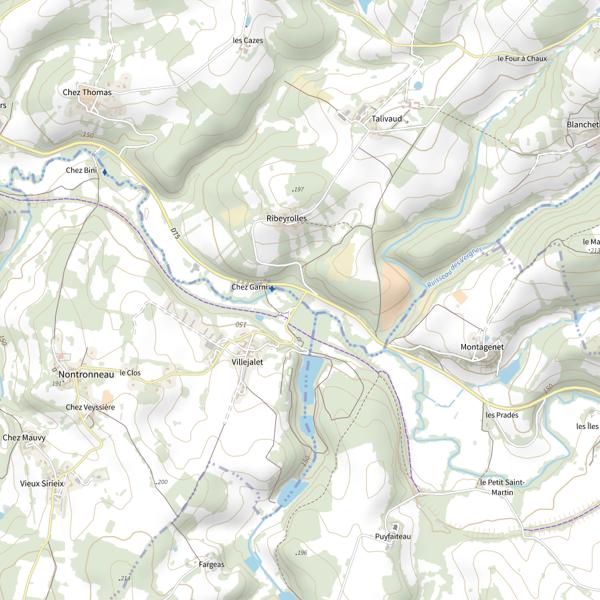 Plan cartographique de Le Bandiat 1ère catégorie