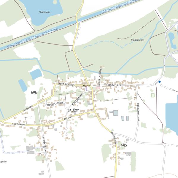 Plan cartographique de Le Barbillon de Balloy-Gravon La Tombe et les amis de la Vieille Seine
