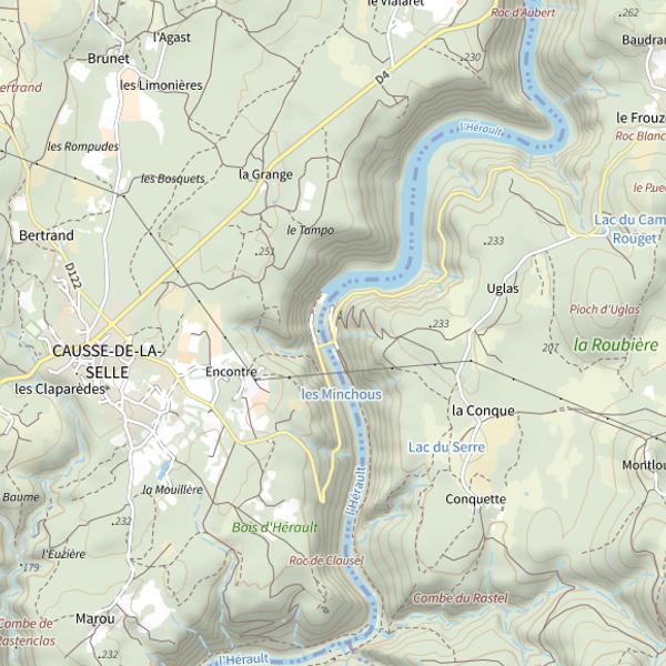 Plan cartographique de Le Barrage Bertrand