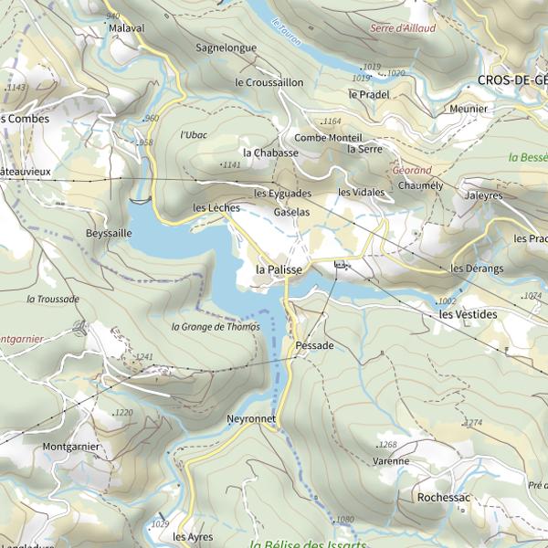 Plan cartographique de Le Barrage de la Palisse