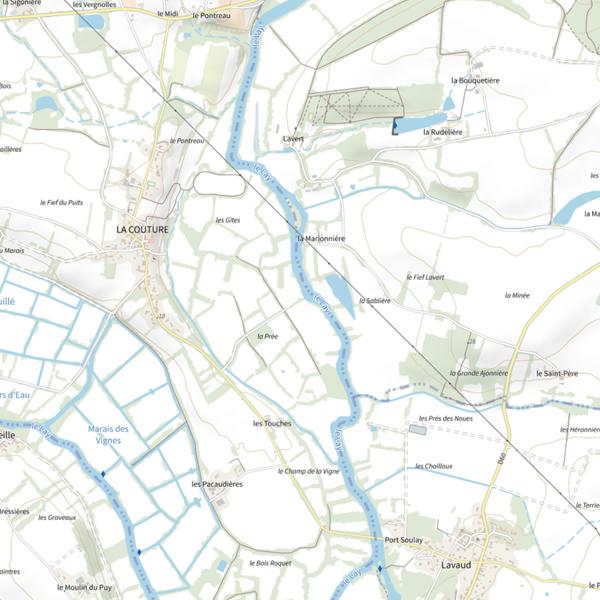 Plan cartographique de Le Bas de la Couture, Mareuil sur Lay