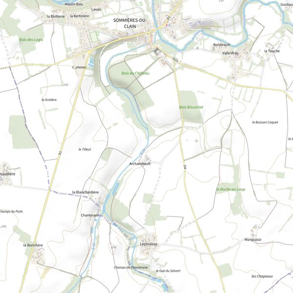 Plan cartographique de Le Be à Archambault