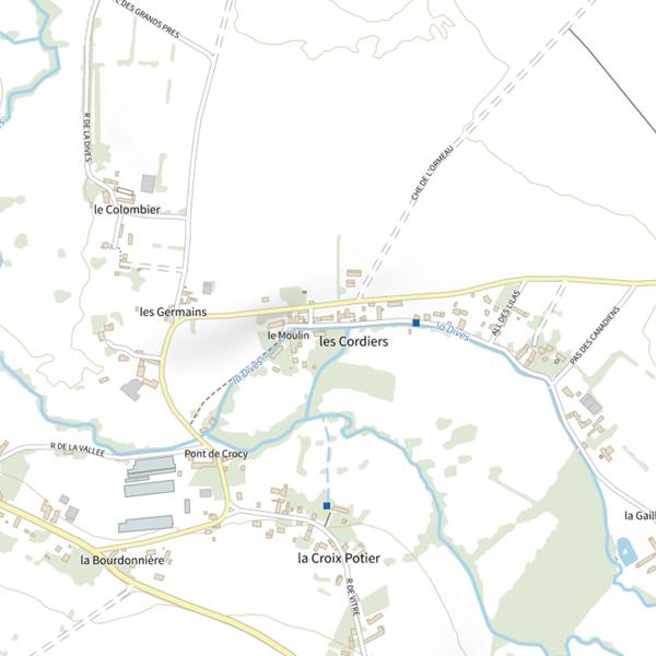 Plan cartographique de Le Bief de la Dives