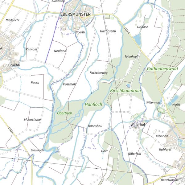 Plan cartographique de Le Bornen à Ebersmunster