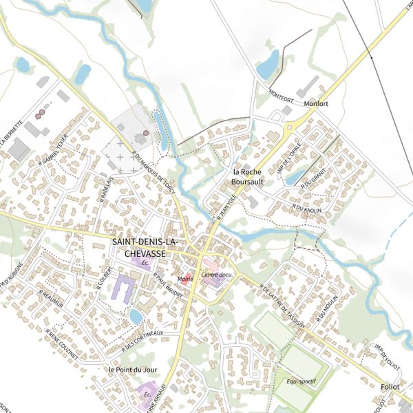 Plan cartographique de Le Bourg, La Boulogne, St Denis-la-Chevasse