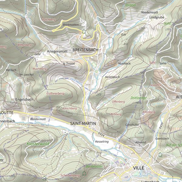 Plan cartographique de Le Breitenbach