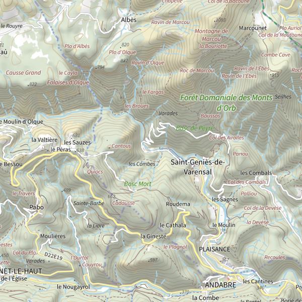 Plan cartographique de Le Buissou
