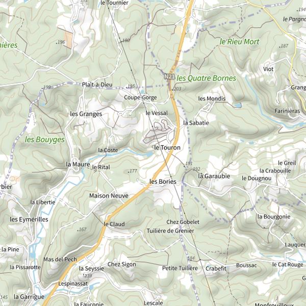 Plan cartographique de Le Campsegret