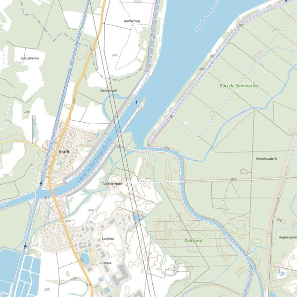 Plan cartographique de Le canal d'Alimentation de l'Ill