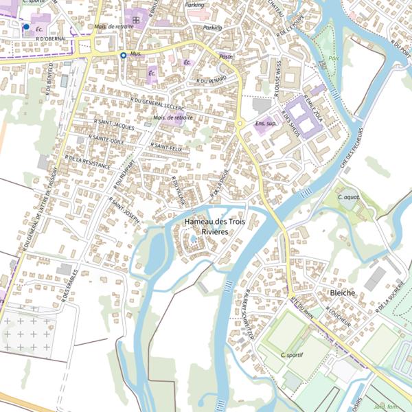 Plan cartographique de Le canal de décharge du moulin de la Krafft