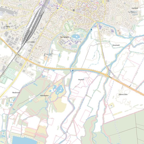 Plan cartographique de Le canal de dérivation de l'Ill