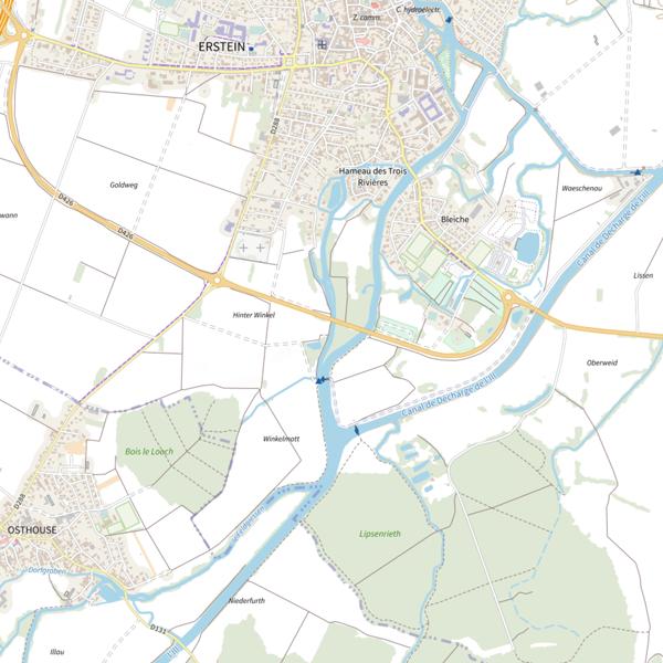 Plan cartographique de Le canal de jonction