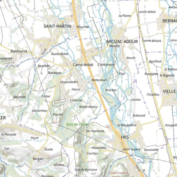Plan cartographique de Le canal de la Gespe