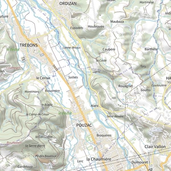 Plan cartographique de Le Canal de l'Alaric