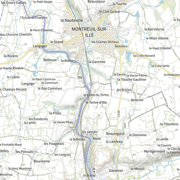 Plan cartographique de Le Canal d'Ille-et-Rance à Saint-Médard-sur-Ille