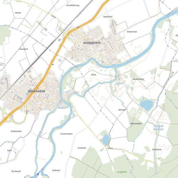 Plan cartographique de Le canal du moulin de Sermersheim