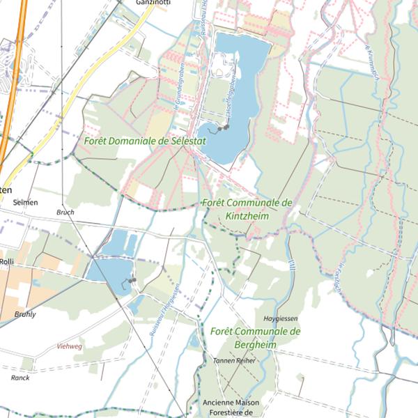 Plan cartographique de Le canal du Moulin de St Hippolyte ou Muhlbaechel