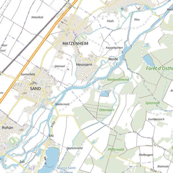 Plan cartographique de Le canal du moulin de Woerth