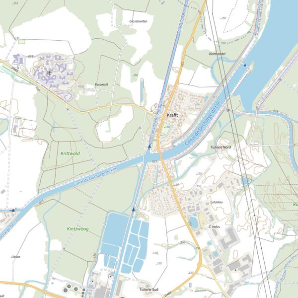 Plan cartographique de Le Canal du Rhône au Rhin (Bas-Rhin)