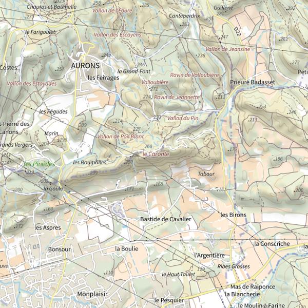 Plan cartographique de Le Caronte