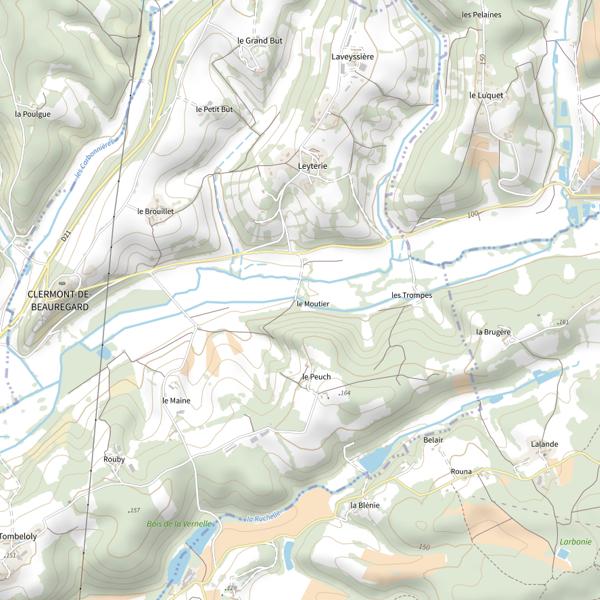 Plan cartographique de Le Caudeau
