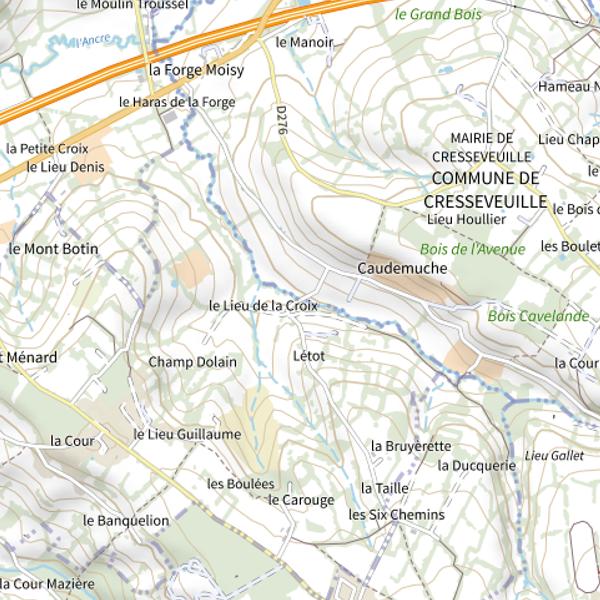 Plan cartographique de Le Caudemuche