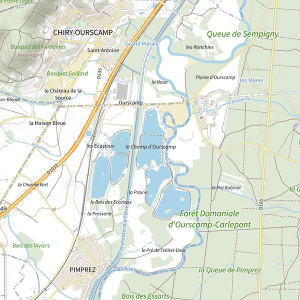 Plan cartographique de Le Champ d'Ourscamps