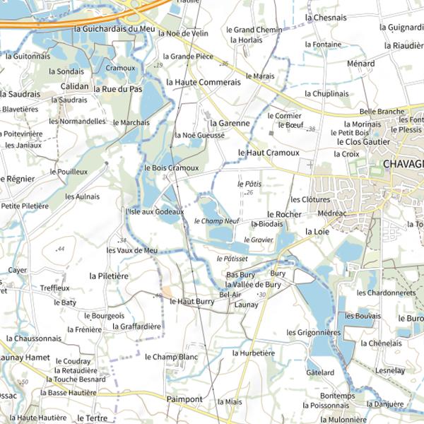 Plan cartographique de Le Champ Neuf