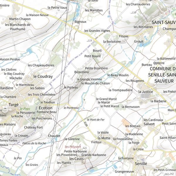 Plan cartographique de Le Chaudet