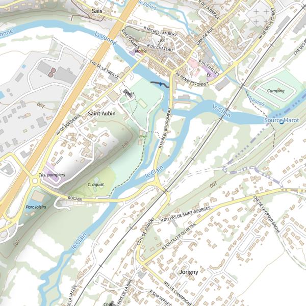 Plan cartographique de Le Clain à Vivonne