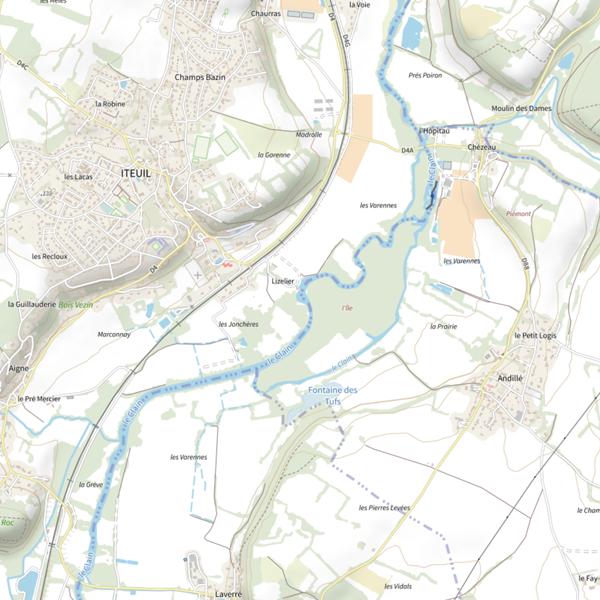 Plan cartographique de Le Clain